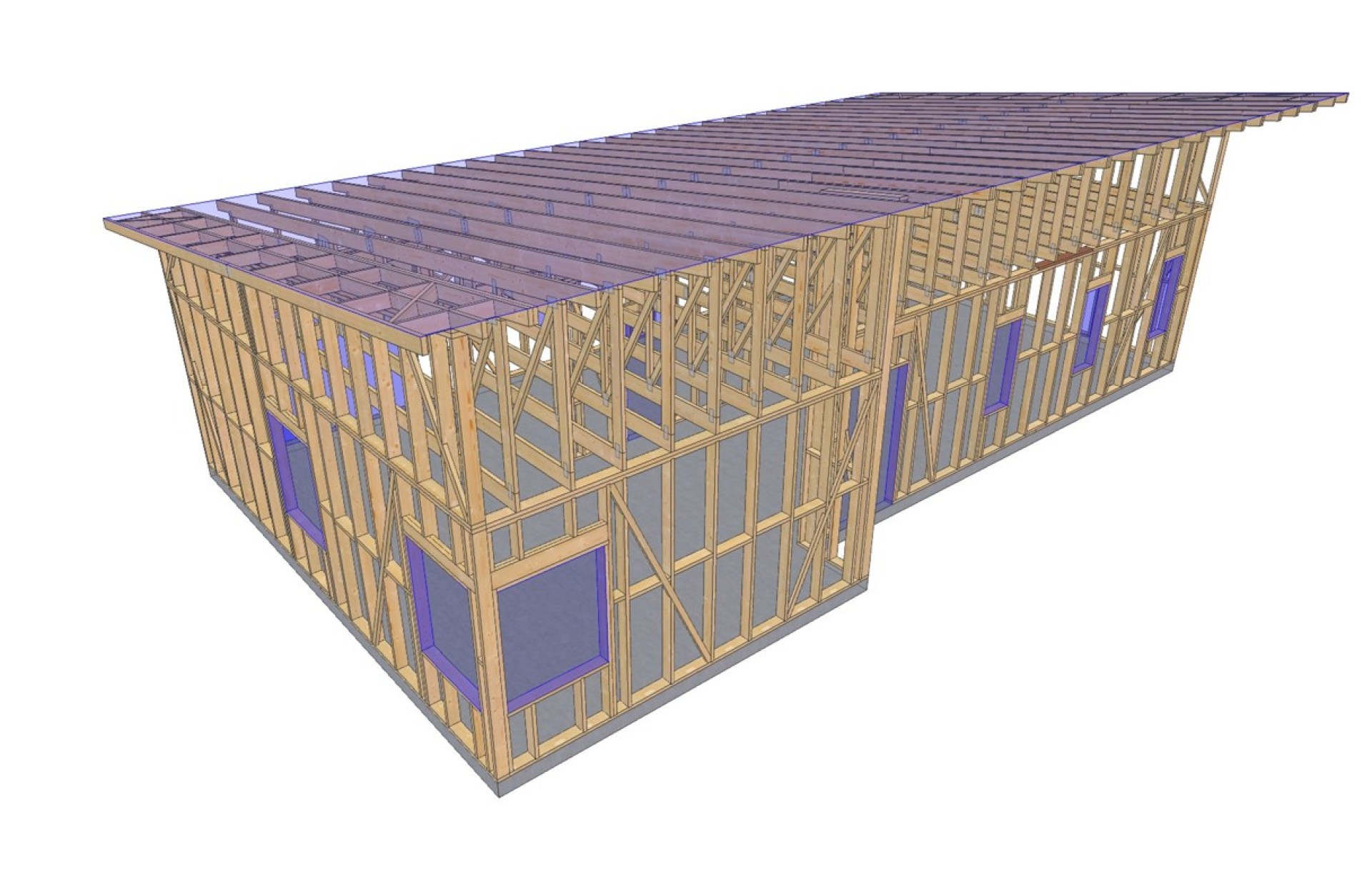 karkasinio namo projektas 120m2 santvaros